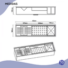 Escorredor Embutido De Louças Inox 304 Escovado Linear 60cm