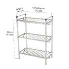 Escorredor Inox Profissional Triplo Alto 60 Pratos Aço Inox