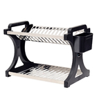 Escorredor Louça 16 Pratos Inox Porta Talheres Duplo Preto