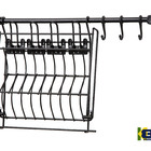 Escorredor Louça Suspenso 10 Pratos Parede Preto Porta Talher