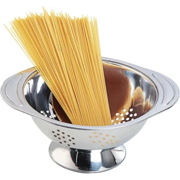 Escorredor Massas Macarrão Alimentos Aço Inox Com Alça 27cm