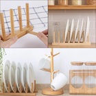 Escorredor Organizador Suporte Bambu Porta 6 Pratos