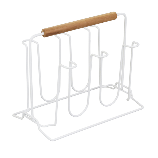 Escorredor para 6 Copos Branco Aço Arthi Eco Design