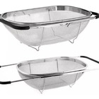 Escorredor Pia Aço Inox Peneira Alça Retrátil Fruteira Arroz