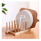 Escorredor Suporte Organizador Em Bambu Para Pratos Copos Xíc