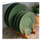 Escorredor Suporte Organizador Em Bambu Para Pratos Copos Xíc