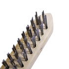 Escova Aço Manual Aeme Cabo De Madeira 3 Fileiras 12 Unidades