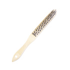 Escova Aço Manual Aeme Cabo De Madeira 3 Fileiras 12 Unidades