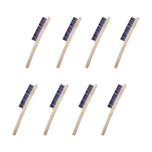 Escova Aço Manual Aeme Cabo De Madeira 3 Fileiras 12 Unidades