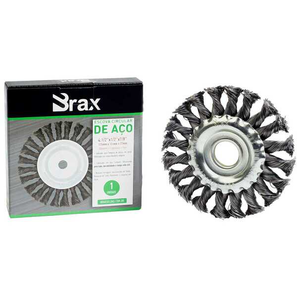 Escova Circular De Aço Trançado 6"x1/2"x7/8" (150mm X 13mm X