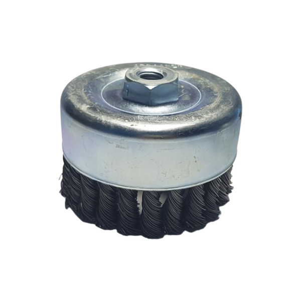 Escova Copo Aço Carbono Trançada - 4 X M14