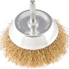 Escova Copo Ondulada 3  Haste 1/4  Aço Carbono Latonado 4500