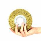 Escova De Aço 6 X 1 Pol Furo 1/2 Para Furadeira E Moto Esmeril