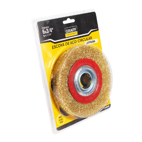Escova De Aço Circular Latonada 6'x3/4 Graff