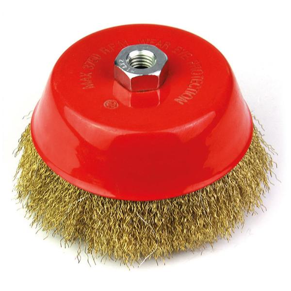 Escova De Aço Latonado Tipo Copo Com Rosca 100mm 319,0010 Roc