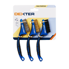 Escova de Aço Manual 16cm com 3 Unidades Dexter