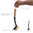 Escova De Bambu Oikos Duo Para Limpeza Preta