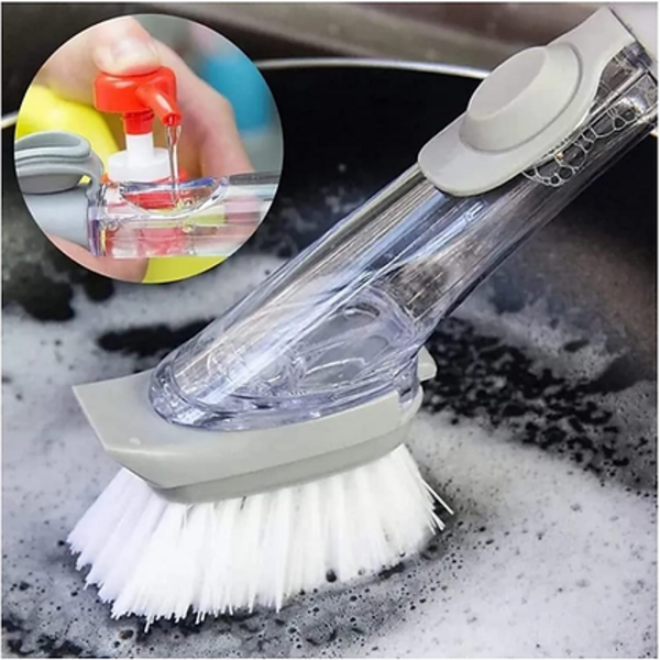 Escova De Limpeza 2 Em 1 Dispenser Detergente