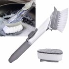 Escova De Limpeza 2 Em 1 Dispenser Detergente Esponja Limpa C