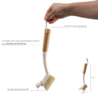 Escova De Limpeza Duo Com Cabo De Bambu  Off White - Oikos