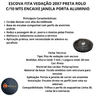 Escova Fita Vedação 20x7 Preta Rolo C/10 Mts Encaixe Janela P