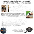 Escova Fita Vedação 20x7 Preta Rolo C/10 Mts Encaixe Janela P
