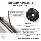Escova Fita Vedação 5x10 Preta Rolo C/50 Mts Encaixe Janela P