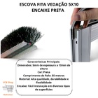 Escova Fita Vedação 5x10 Preta Rolo C/50 Mts Encaixe Janela P