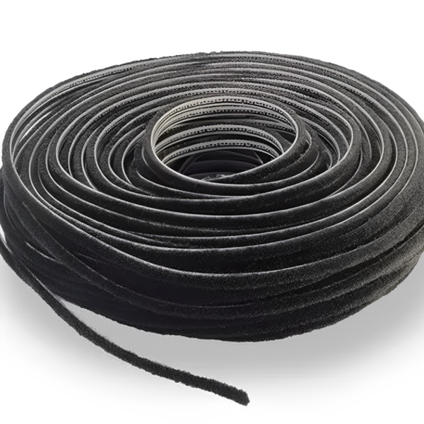 Escova Fita Vedação 5x5 Preta Rolo C/50 Mts Encaixe Janela Po
