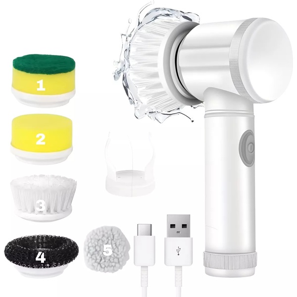 Escova Limpeza Elétrica Giratória Recarregável Usb 5 Em 1 | Leroy Merlin