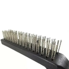 Escova Manual Aço Com Cabo De Plástico 3 Fileiras Uso Geral