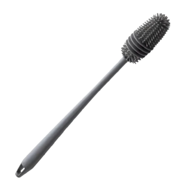 Escova Multiuso 33cm Cinza P/ Lavar Garrafa E Copo Silicone