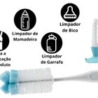 Escova Para Mamadeira Com Ventosa Azul