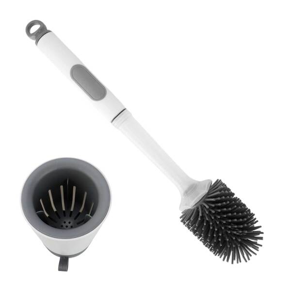 Escova Para Vaso Sanitário De Silicone Com Dispenser