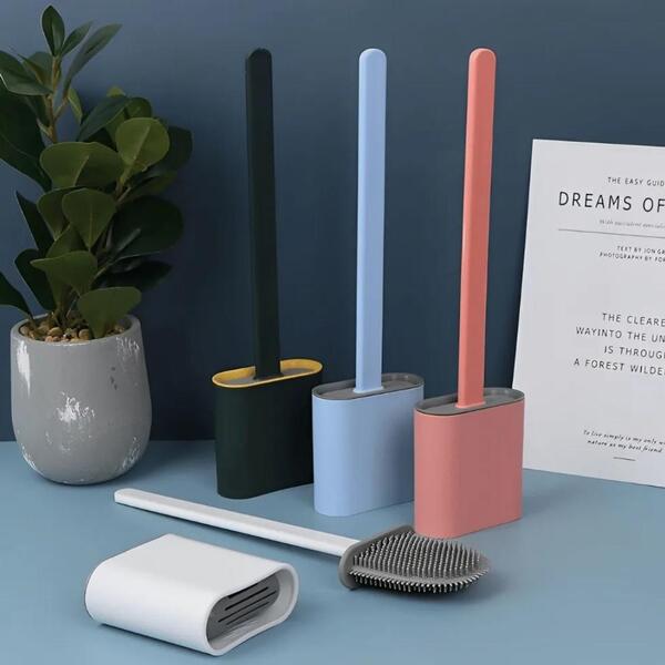 Escova Sanitária De Silicone Com Suporte