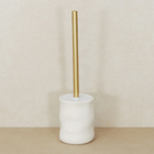 Escova Sanitária com Suporte de Cerâmica Branca Orgânico Abstrato Oikos