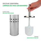 Escova Sanitária Limpeza De Vaso De Banheiro Inox 30cm