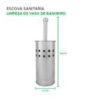 Escova Sanitária Limpeza De Vaso De Banheiro Inox 30cm