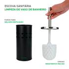 Escova Sanitária Limpeza De Vaso De Banheiro Inox Preto 30cm