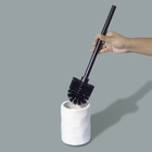 Escova Sanitária com Suporte Pedra Contorno Branco Oikos