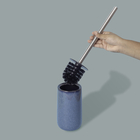 Escova Sanitária com Suporte Pedra Nuances Azul Oikos