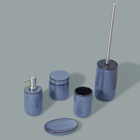 Escova Sanitária com Suporte Pedra Nuances Azul Oikos