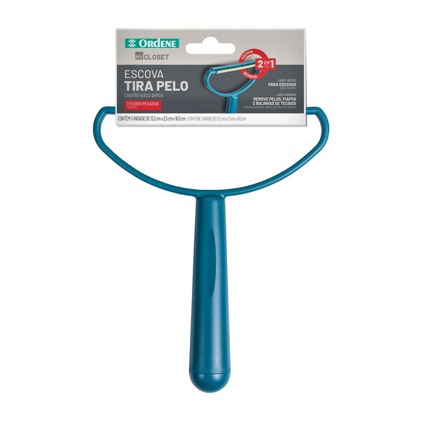 Escova Tira Pelos Azul 13,2x2,5x16,5cm My Closet Ordene