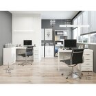 Escritório Completo 04 Pçs Escrivaninha E Armários Branco Mdp