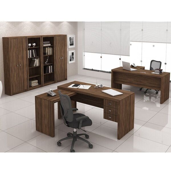 Escritório Completo 06 Peças Nogal G69 - Tecno Mobili