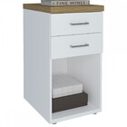 Escritório Completo 2 Gavetas Olmo/branco - Artany Moveis