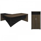 Escritório Completo 2 Portas Charuto/preto - Artany Móveis