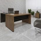 Escritório Completo 3 Gavetas Charuto/preto - Artany Móveis