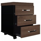 Escritório Completo 3 Gavetas Charuto/preto - Artany Móveis