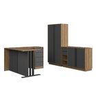 Escritório Completo 3 Peças Officce Mel/grafite